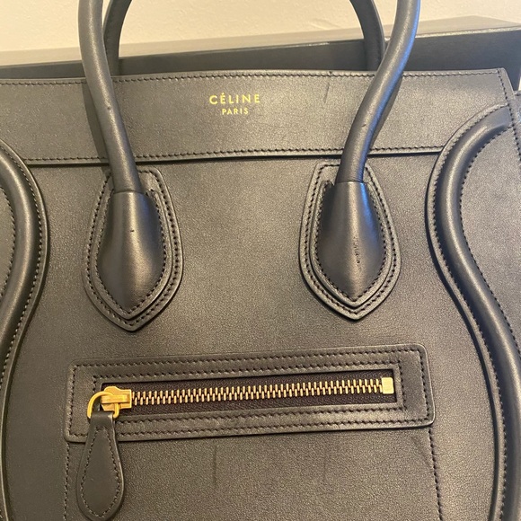 Celine Micro luggage black lamb skin gold hardware - Picture 2 of 7
